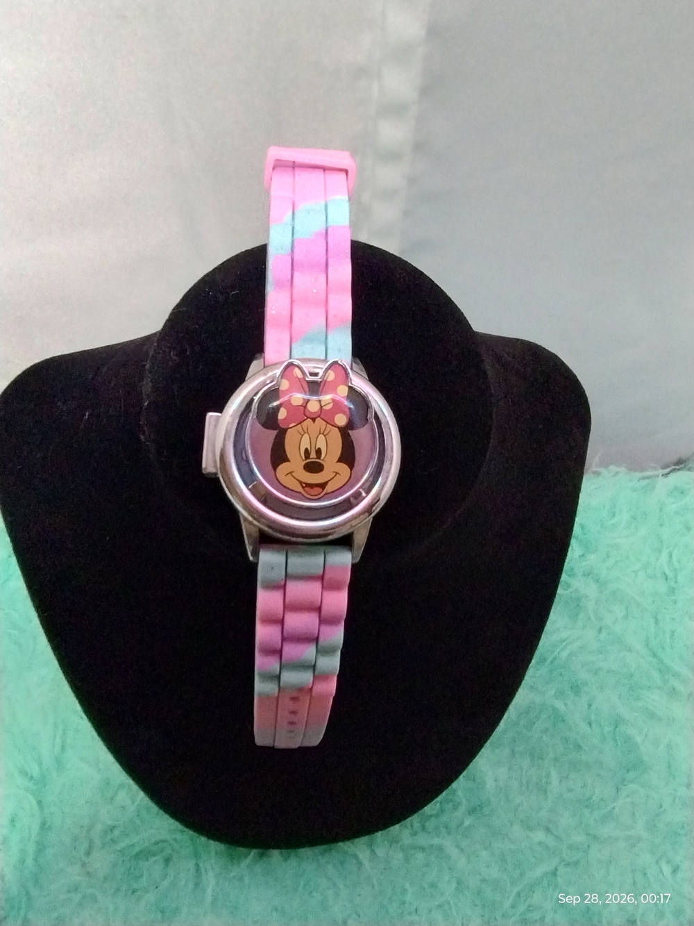 Disney Minnie Mouse Kids Silicone Watch in Pink and Light Blue